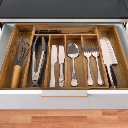 Oridom Expandable Bamboo Kitchen Drawer Organizer