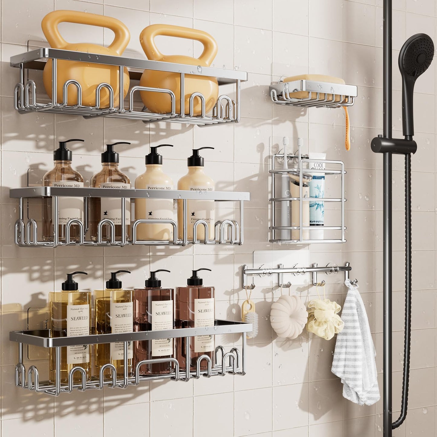 Stackable Shower Caddy Bathroom Organizer No Drill