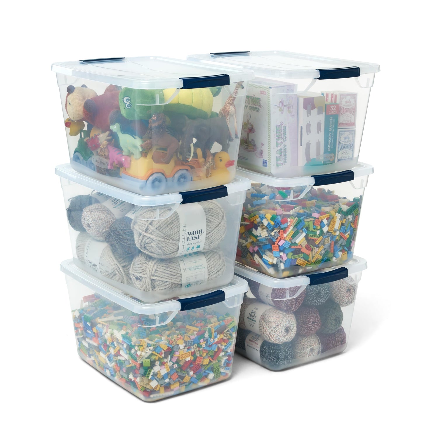 12-Pack Stackable Clear Latching Storage Containers 32 Qt