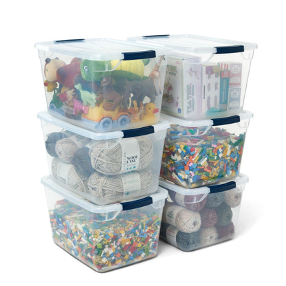 12-Pack Stackable Clear Latching Storage Containers 32 Qt