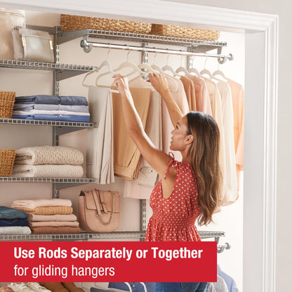 Expandable Wire Closet Shelving Kit with Rods White