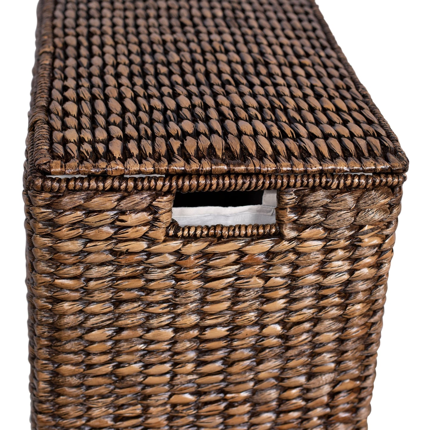 Dual Compartment Seagrass Laundry Hamper with Lid