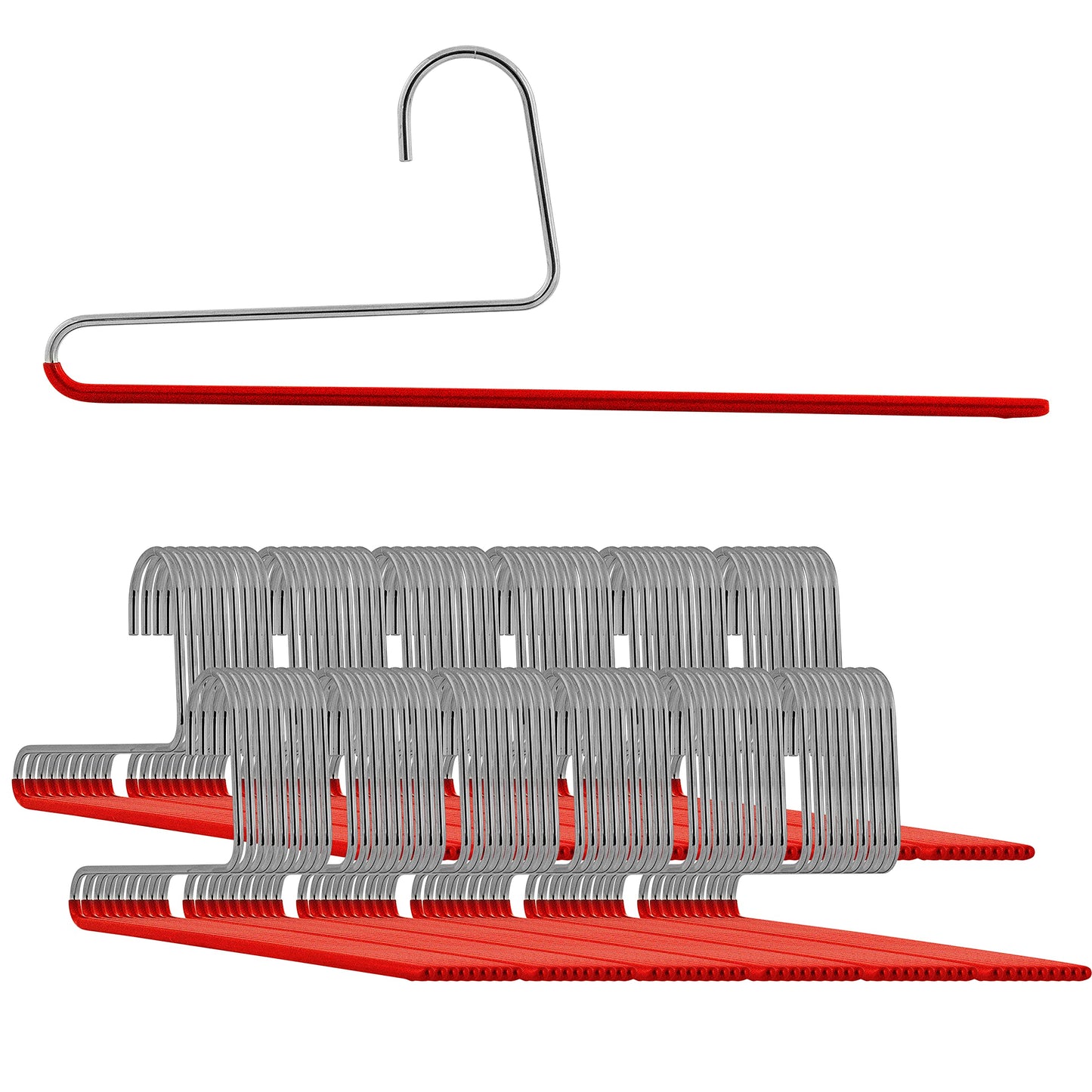 Non-Slip Space Saving Clothes Hangers with Rod 10-Pack