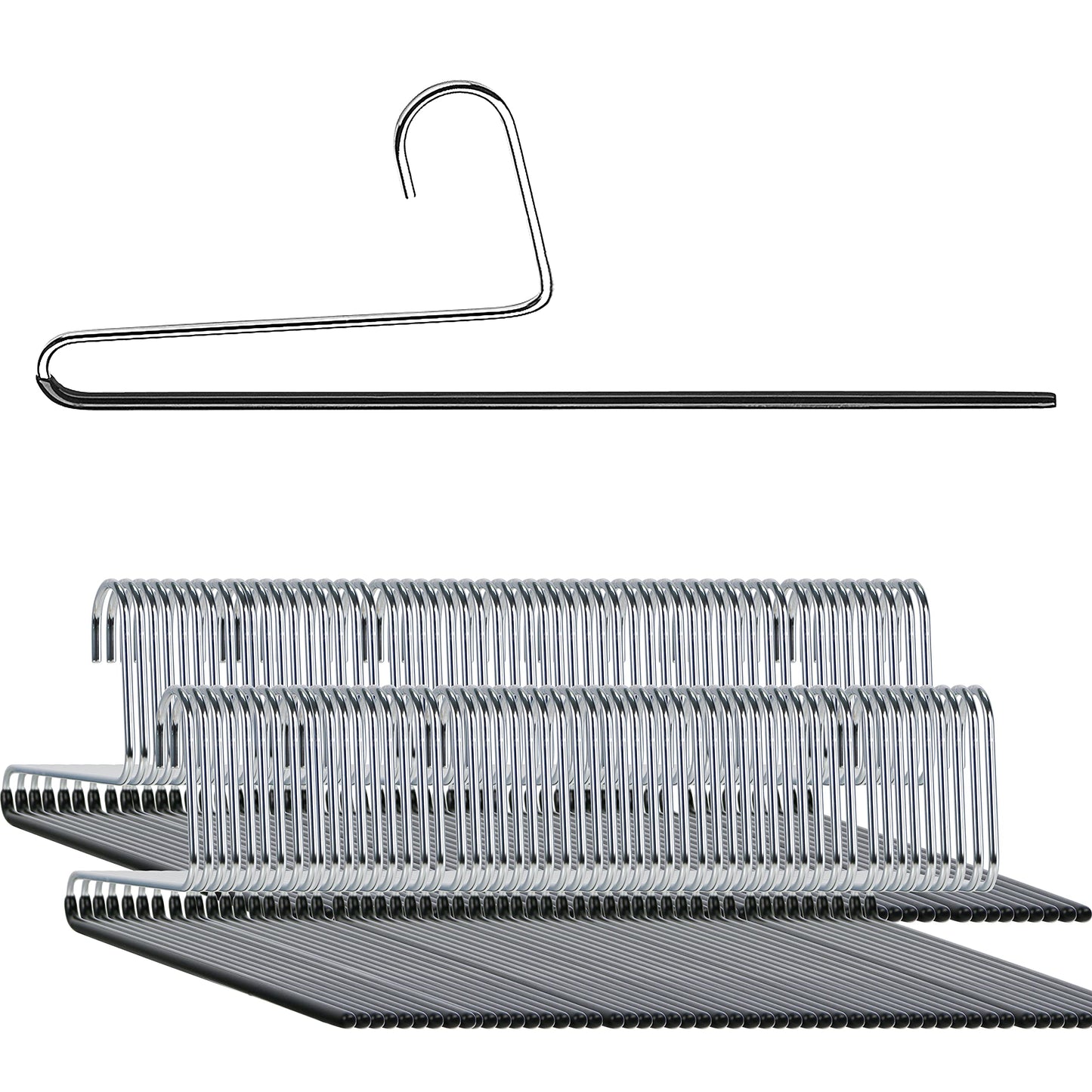 Non-Slip Space Saving Clothes Hangers with Rod 10-Pack