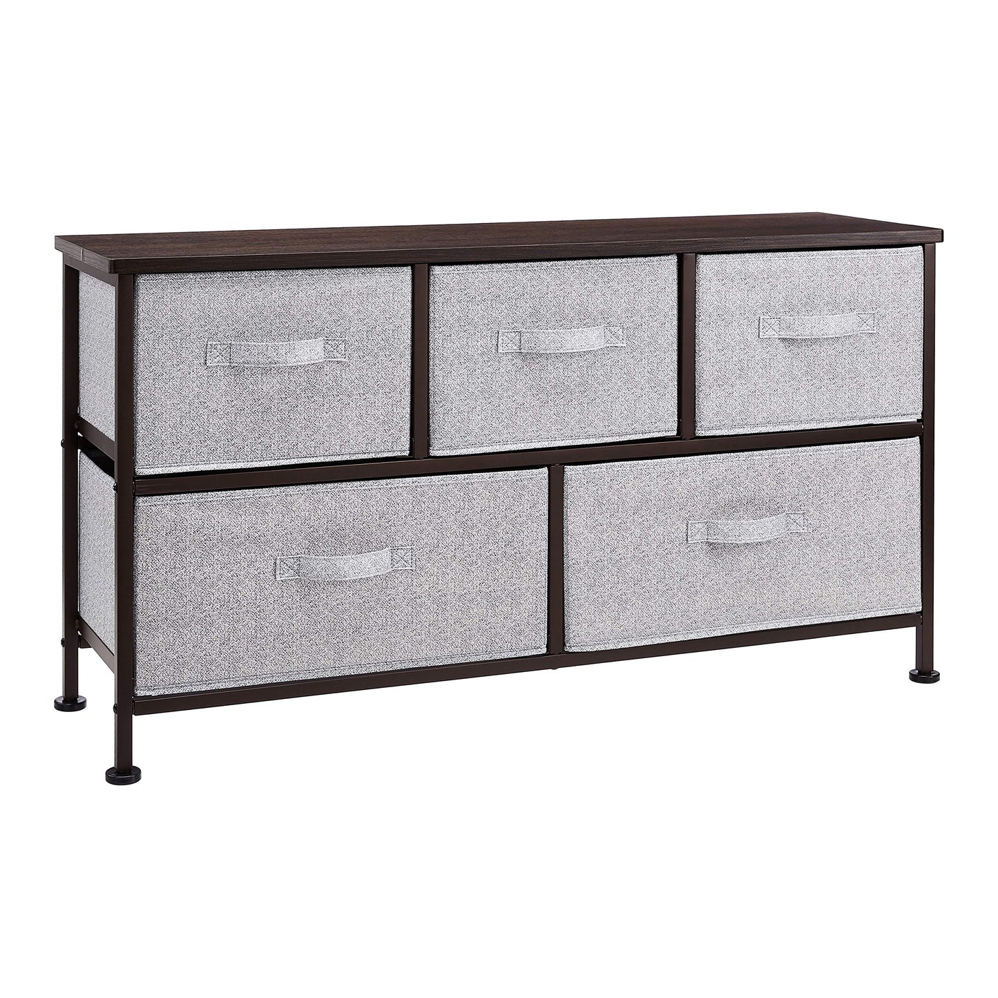 Extra Wide Fabric 5-Drawer Storage Organizer Unit