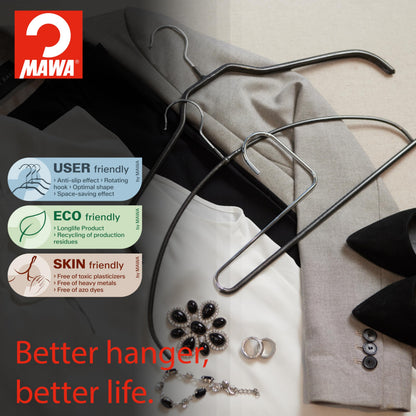 Non-Slip Space Saving Clothes Hangers with Rod 10-Pack