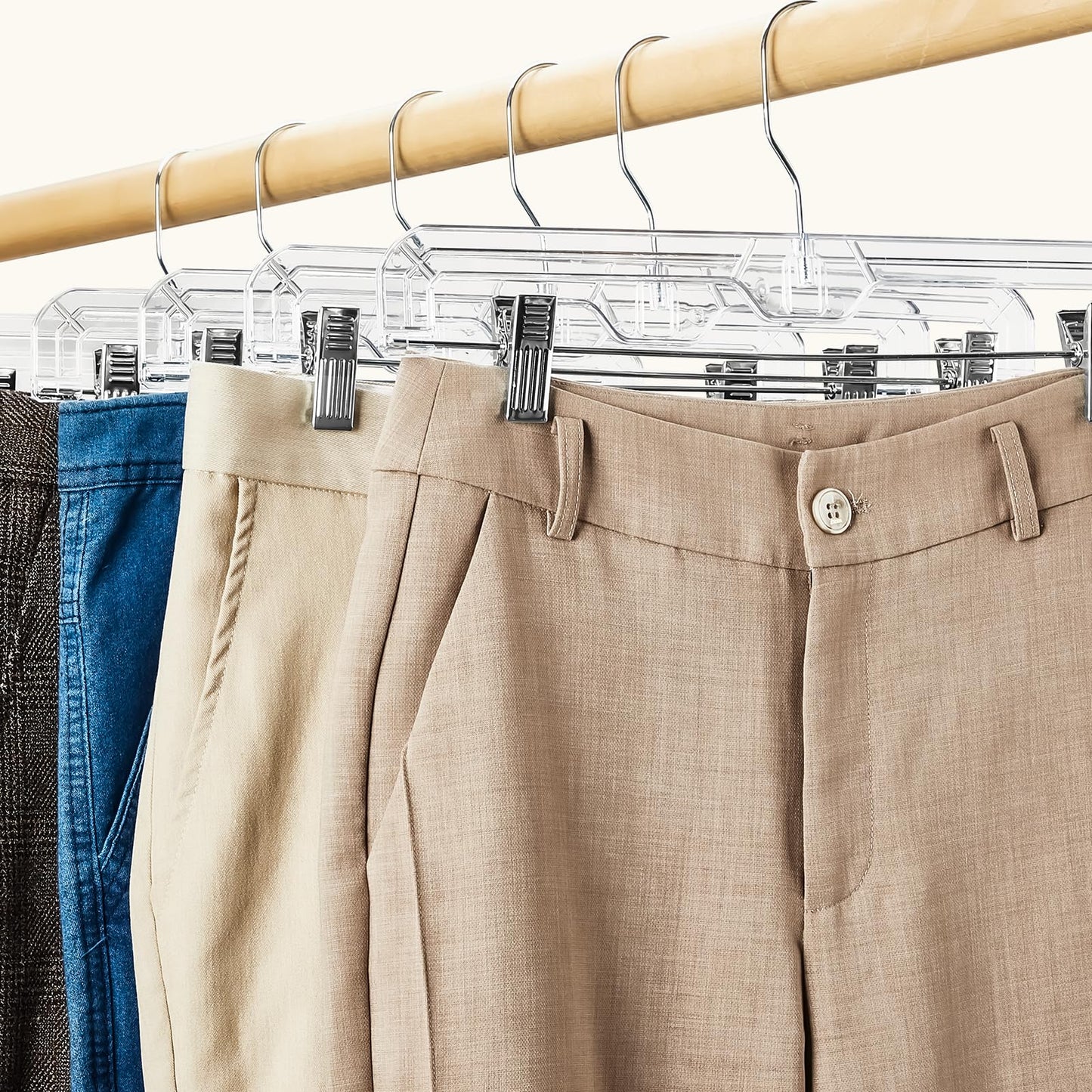 Clear Adjustable Clip Hangers for Pants Skirts Shorts