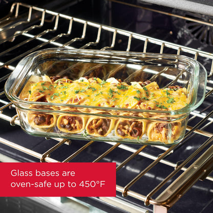 Glass Food Storage Containers Set Assorted Sizes Leak Proof Clear