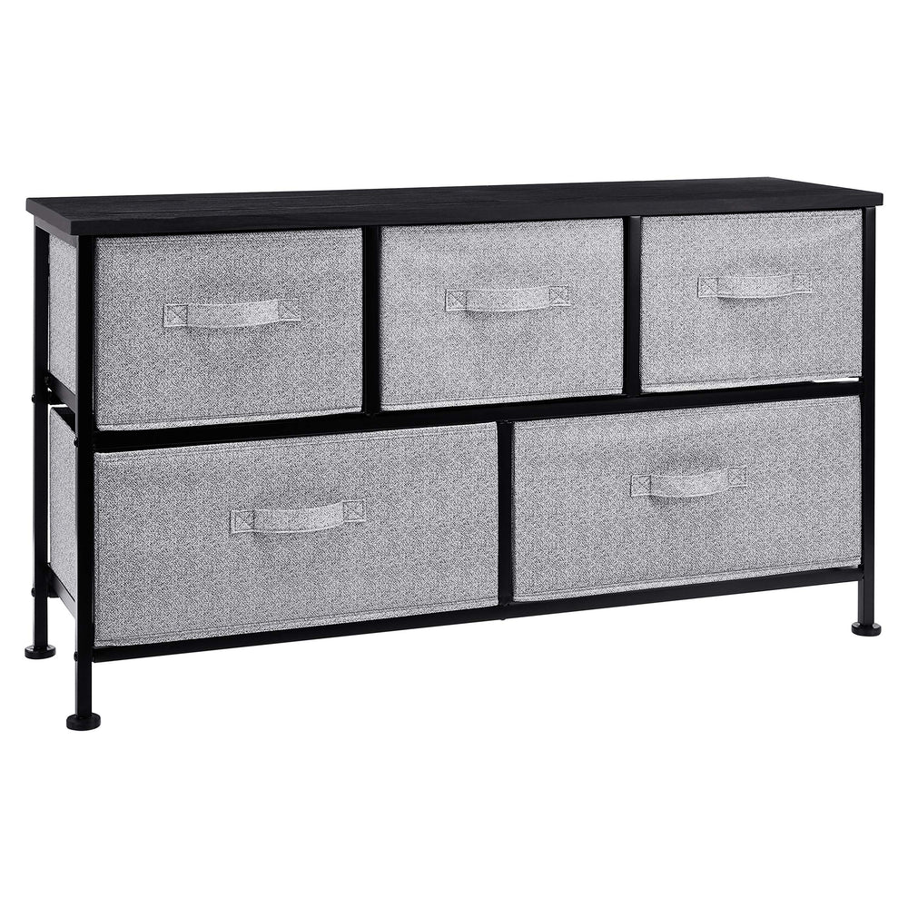 Extra Wide Fabric 5-Drawer Storage Organizer Unit