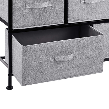 Extra Wide Fabric 5-Drawer Storage Organizer Unit
