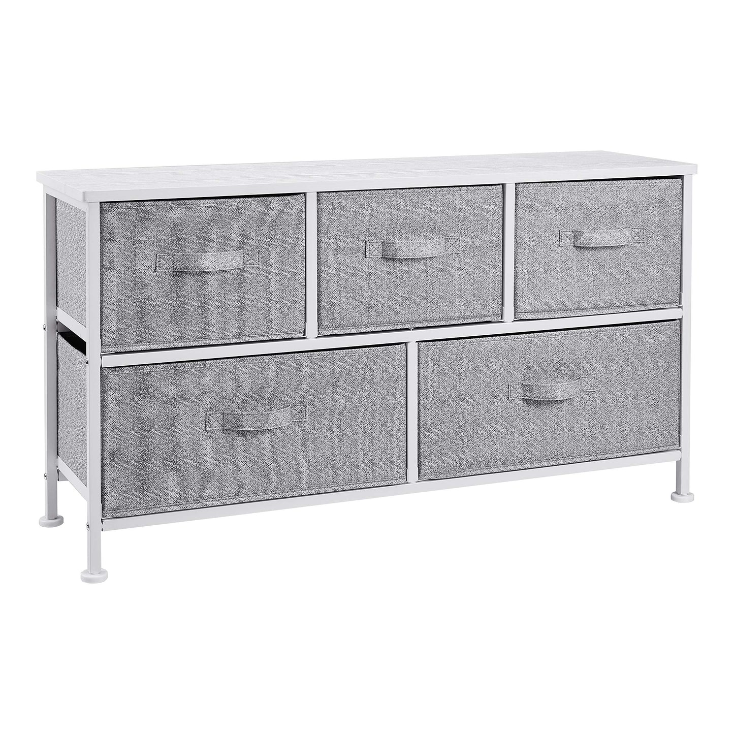 Extra Wide Fabric 5-Drawer Storage Organizer Unit