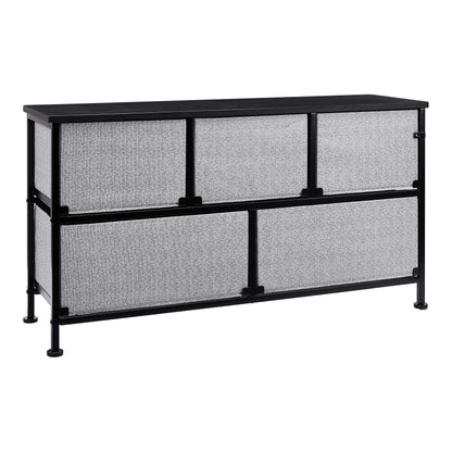 Extra Wide Fabric 5-Drawer Storage Organizer Unit